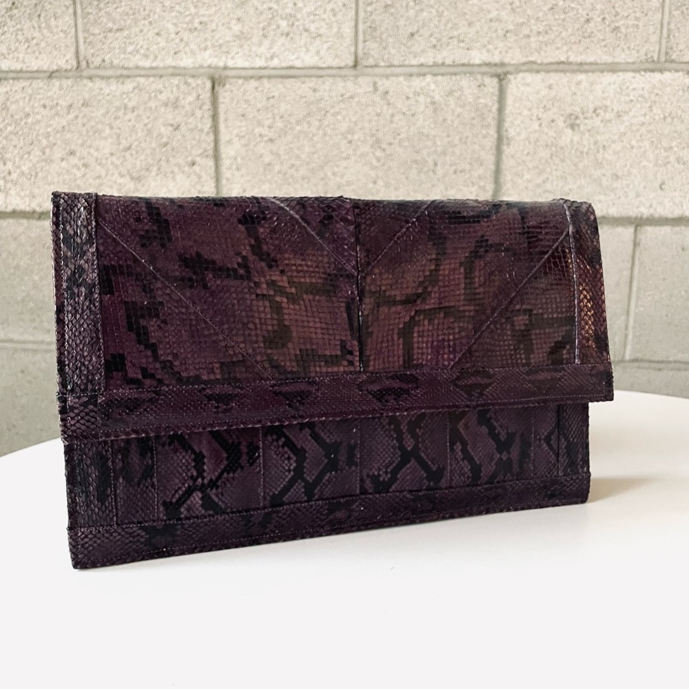 Vintage Purple Snakeskin Clutch Purse